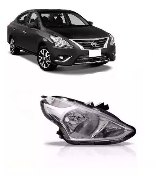 Farol Lado Direito Cromado | Nissan Versa 2015 a 2019 - TYC