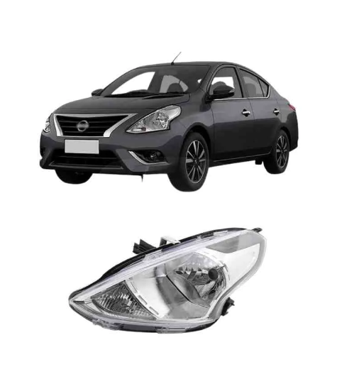 Farol Lado Esquerdo Cromado | Nissan Versa 2015 a 2019 - TYC